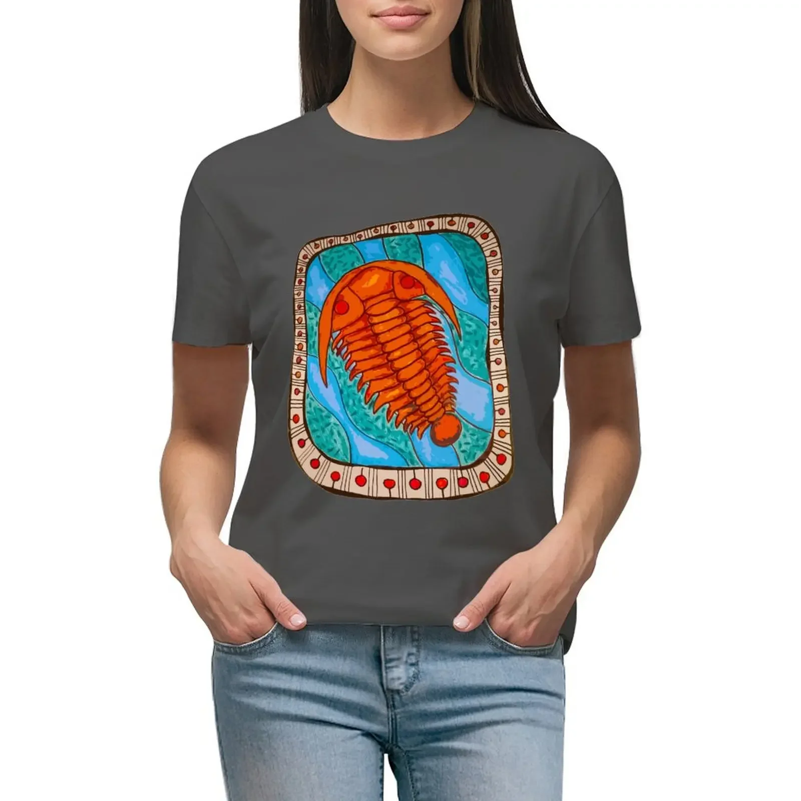 Trilobite Fossil T-Shirt Hippie Vestiti Kawaii Vestiti Estivi Primavera Donna 2024
