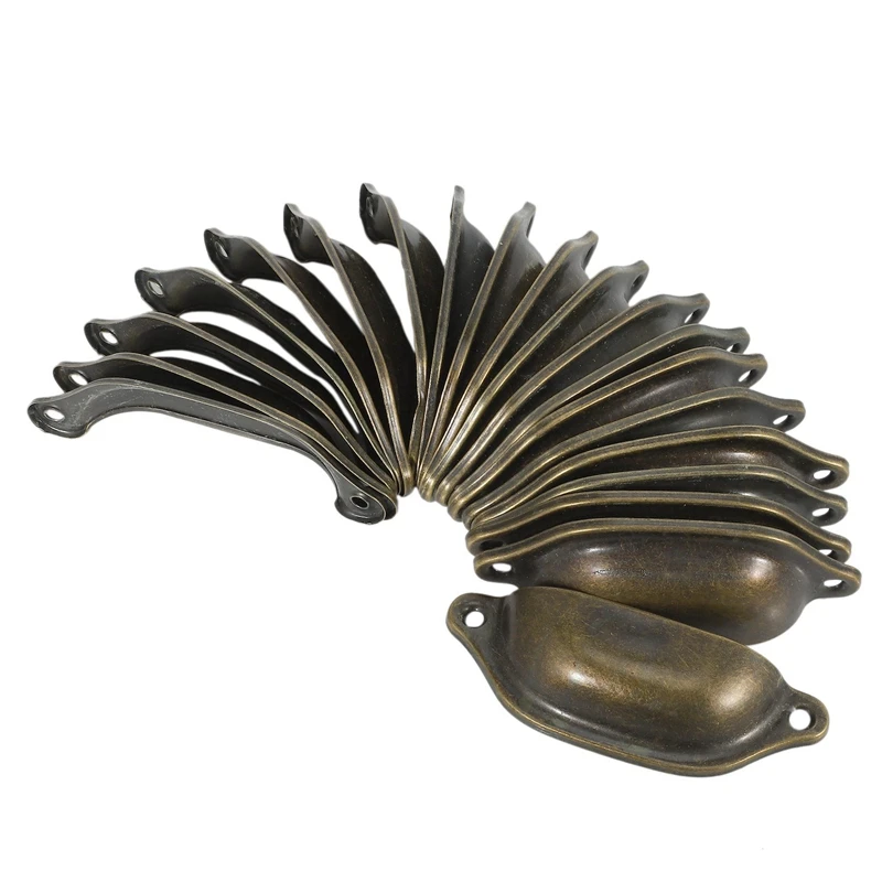 

100Pcs Vintage Drawer Door Cabinet Iron Shell Cup Handle Cupboard Knob 9.7Cmx3.5Cm