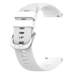 Silicone Sport Replacement Band - Durable, Adjustable, Multisize Strap - 20mm 570 42mm (White)