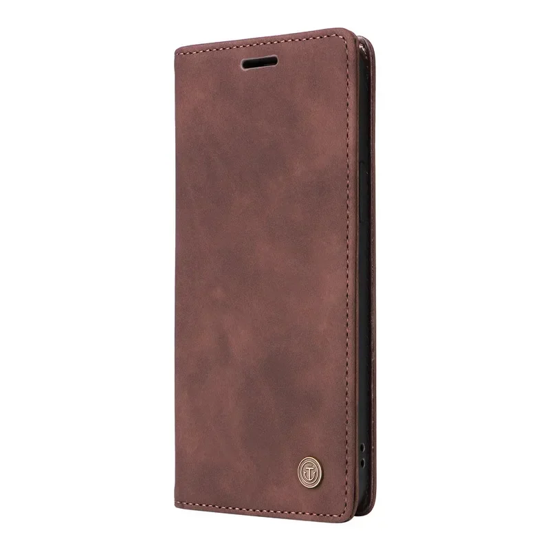 Luxury Retro Matte Flip Wallet Phone Case - Solid Colors Cover