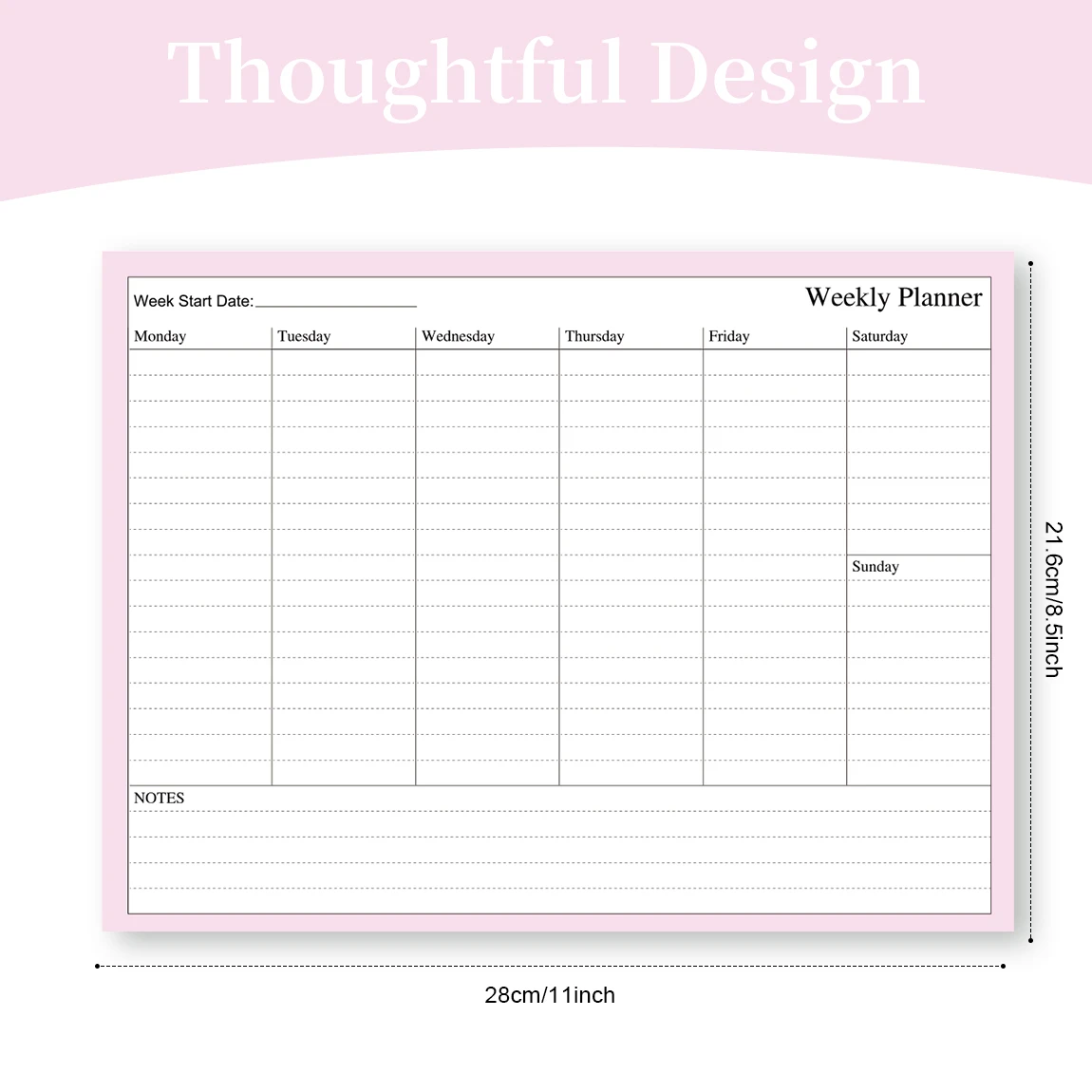 주간 플래너 메모장 할 일 목록 패드, 분리 시트 24 장, 가정 및 사무실용 주간 달력 데스크 패드-Freehip.co.kr