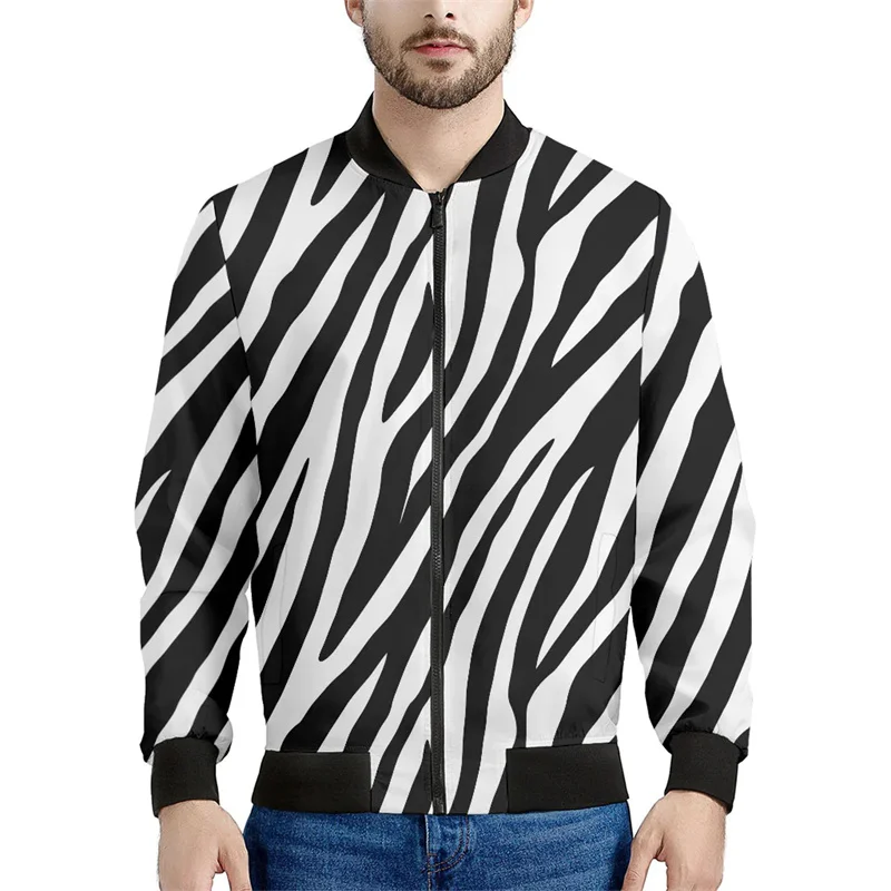 thumbnail image 1 of Chaqueta con estampado de cebra abstracto para hombre y mujer, ropa con estampado 3D de flores, sudadera informal con cremallera, ropa de calle, abrigo, 1 of 5
