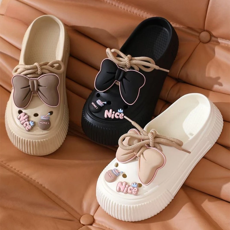 Flip Flops Diy Platform Shoes 2025 New Slippers DIY Bow Platform