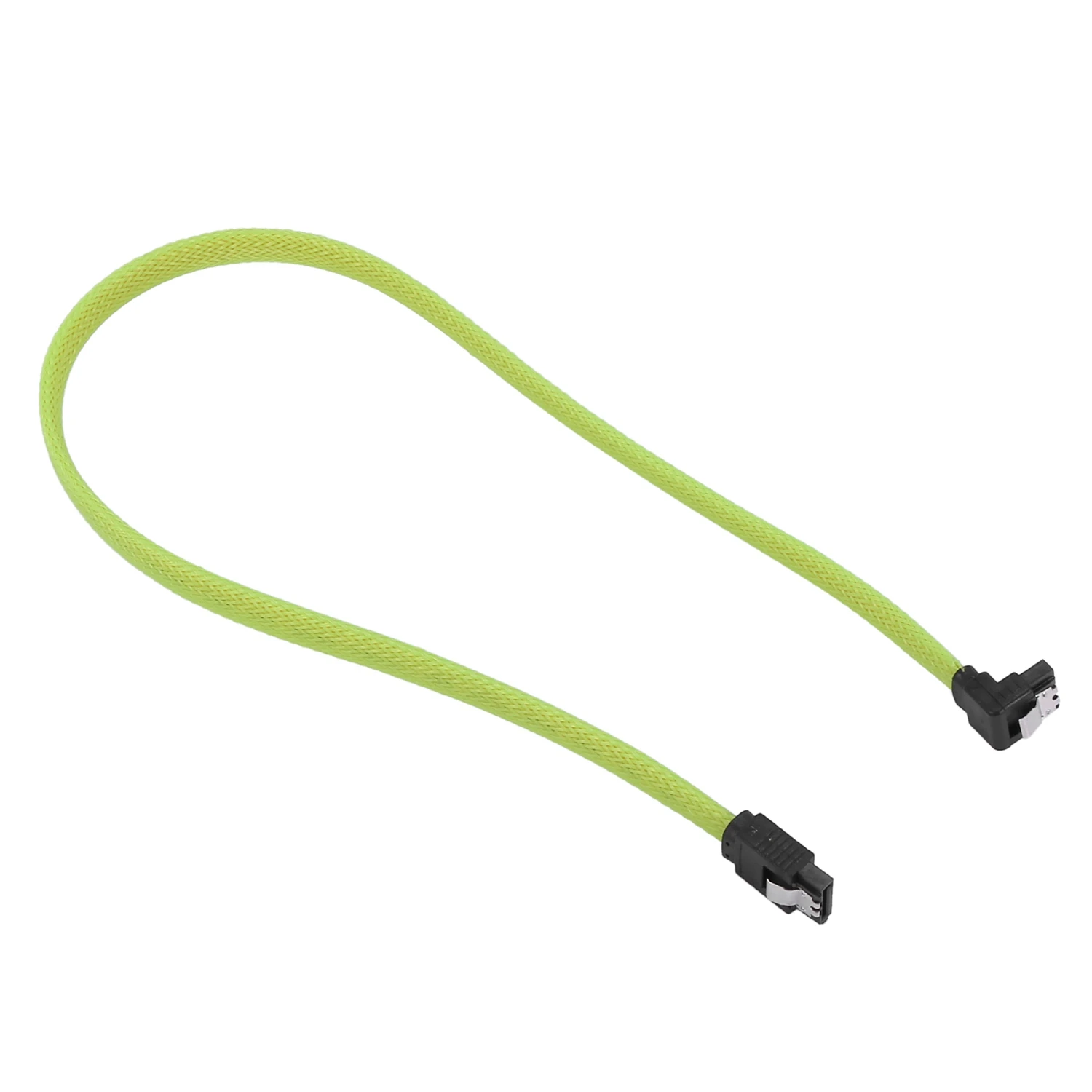 

50CM SATA 3.0 III SATA3 7pin Data Cable Right Angle 6Gb/s SSD Cables HDD Hard Disk Data Cord with Nylon Sleeved(Green)