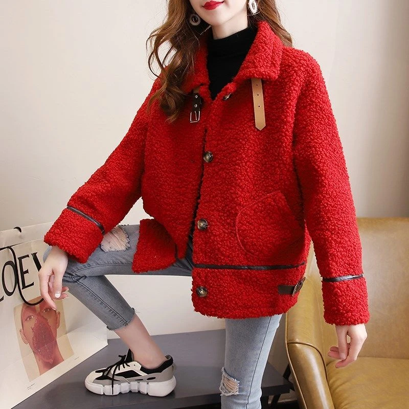 Winter Faux Fur Jacket Women Imitation rabbit fur Casual coat 2023 new korean fashion loose casual Lamb Fleece Coat