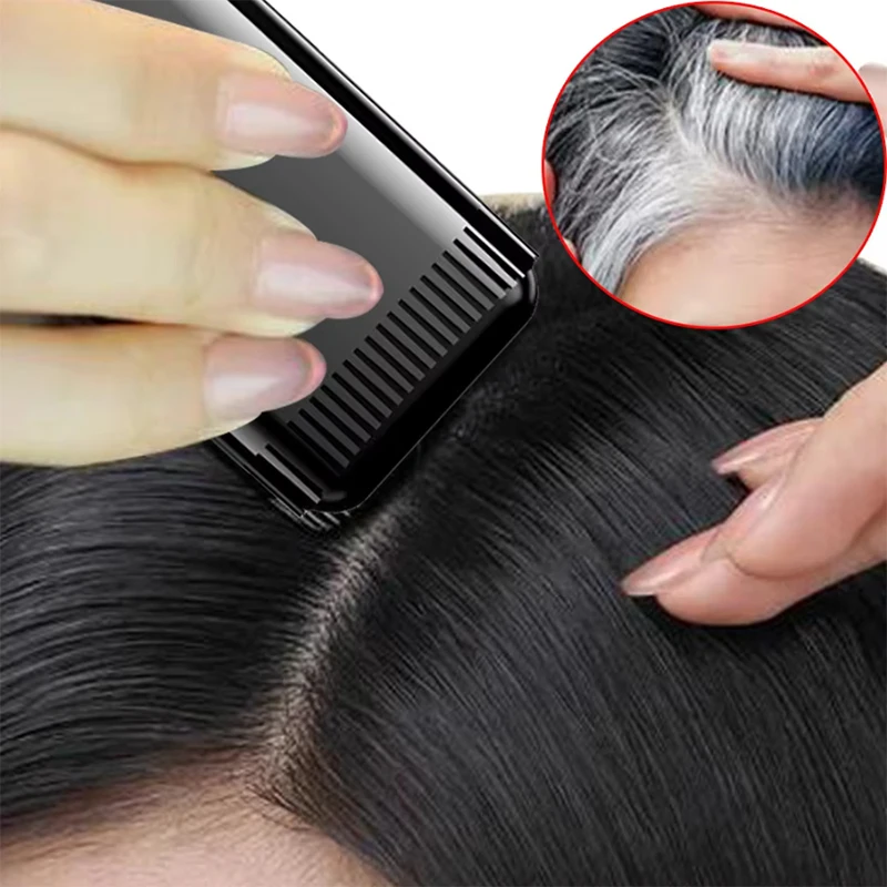 2in1 Hair Dye Stick with Comb Black Brown Coffee Long Lasting Temporary Hair Coloring Covered White Hairs Hairline Pen Washable