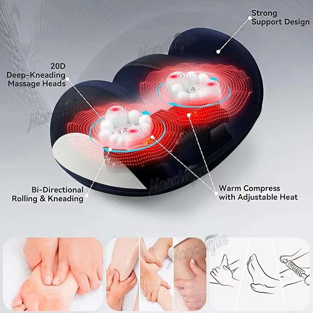 Super Big Electric Foot Leg Massager Deep Tissue Shiatsu Kneading Relax Heated Roller Calf Relieve Stress Care Foot Machine Tool