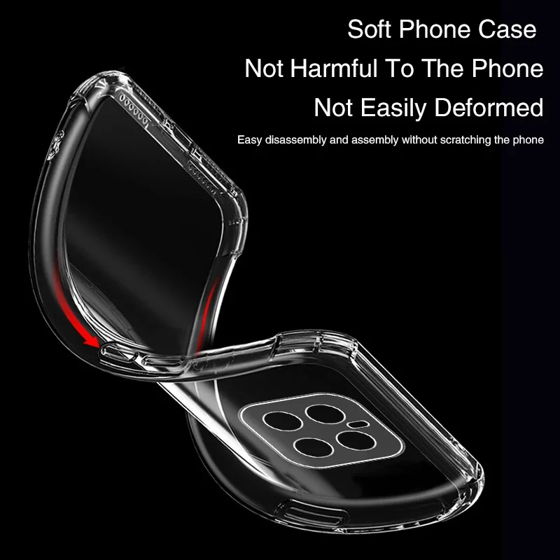 Premium Shockproof Clear Silicone Phone Case with Airbag Corners and Full Protection