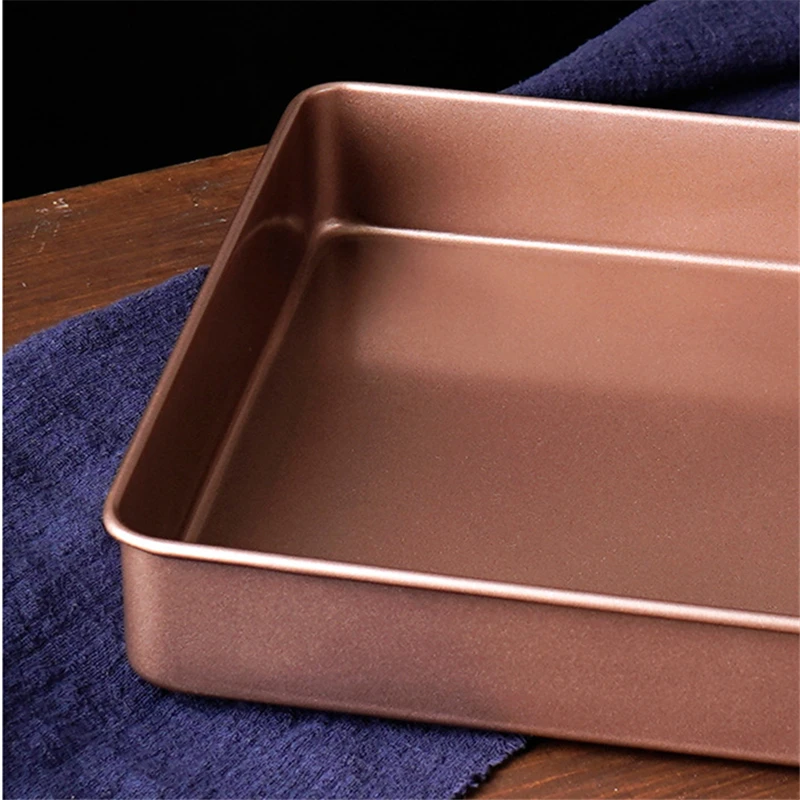28cm Non-Stick Square Bread Baking Pan Thicken Carbon Steel Cake Loaf Tray Biscuit Pastry Molds Home Kitchen Bakeware Tools Cake Mold Baking Pan Tray