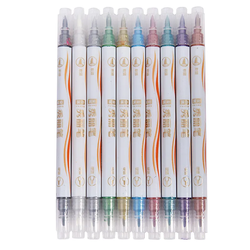 Metallic Marker Pens -15 Colors Fine Tip, for Black Paper/Kids Adult  Coloring Ca