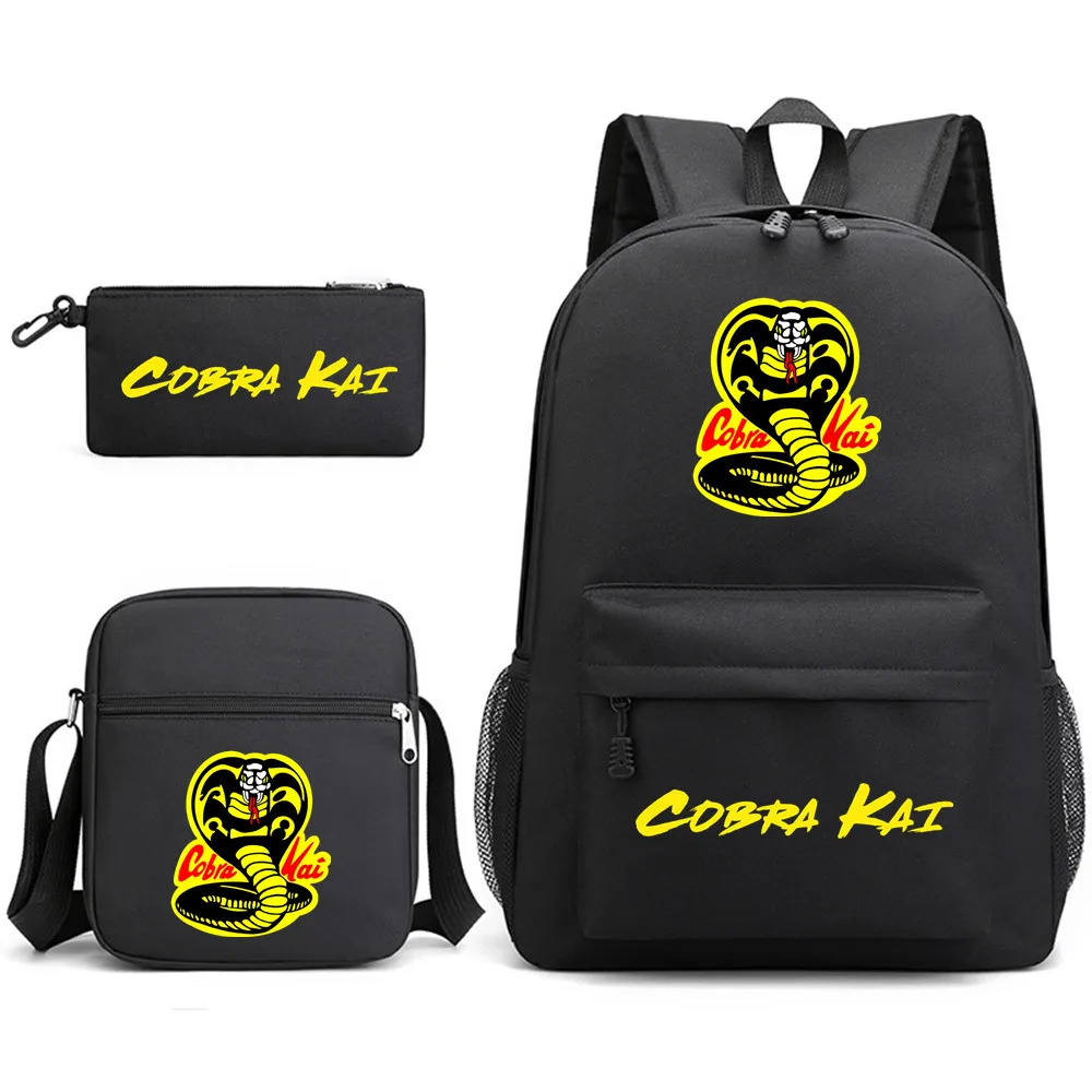 3Pcs/set Cobra Kai Bcakpacks Cartoon Children Boys Girls School Bags Lightweight Students Waterproof Capacity Mochilas children backpack students backpack children bag