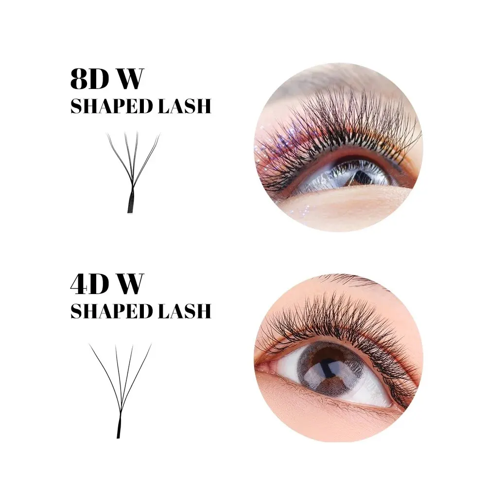 FADVAN 6D/8D W-Form (doppelte Schichten 4D/3D-W-Form) C/D/L Curl Wimpernverlängerung Natürliches weiches Volumen Fan Lash Vorgefertigte Wimpern – Detail 13