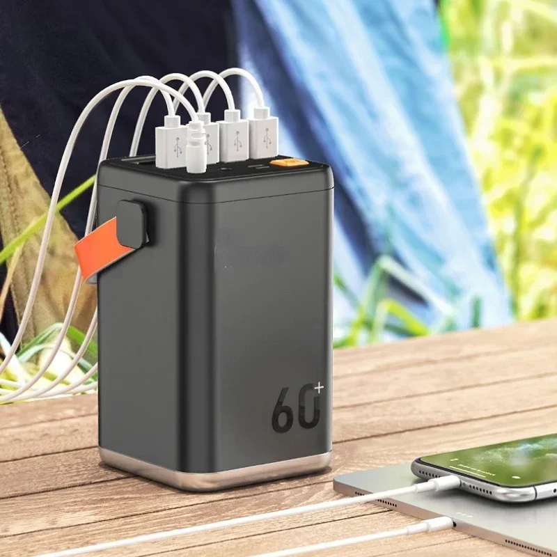 

100%New Original Outdoor Emergency Portable Mobile Power Supply Mobile Phone Charger 60000mah Large Capacity Power Bank