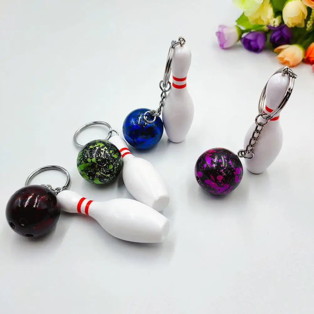 Bowling Accessories Bowling Keyring Pendant Car Key Chain Bowling Keychain Gift Car Key Ring Metal Mini Keychain Ring Pendant Sports Keyring
