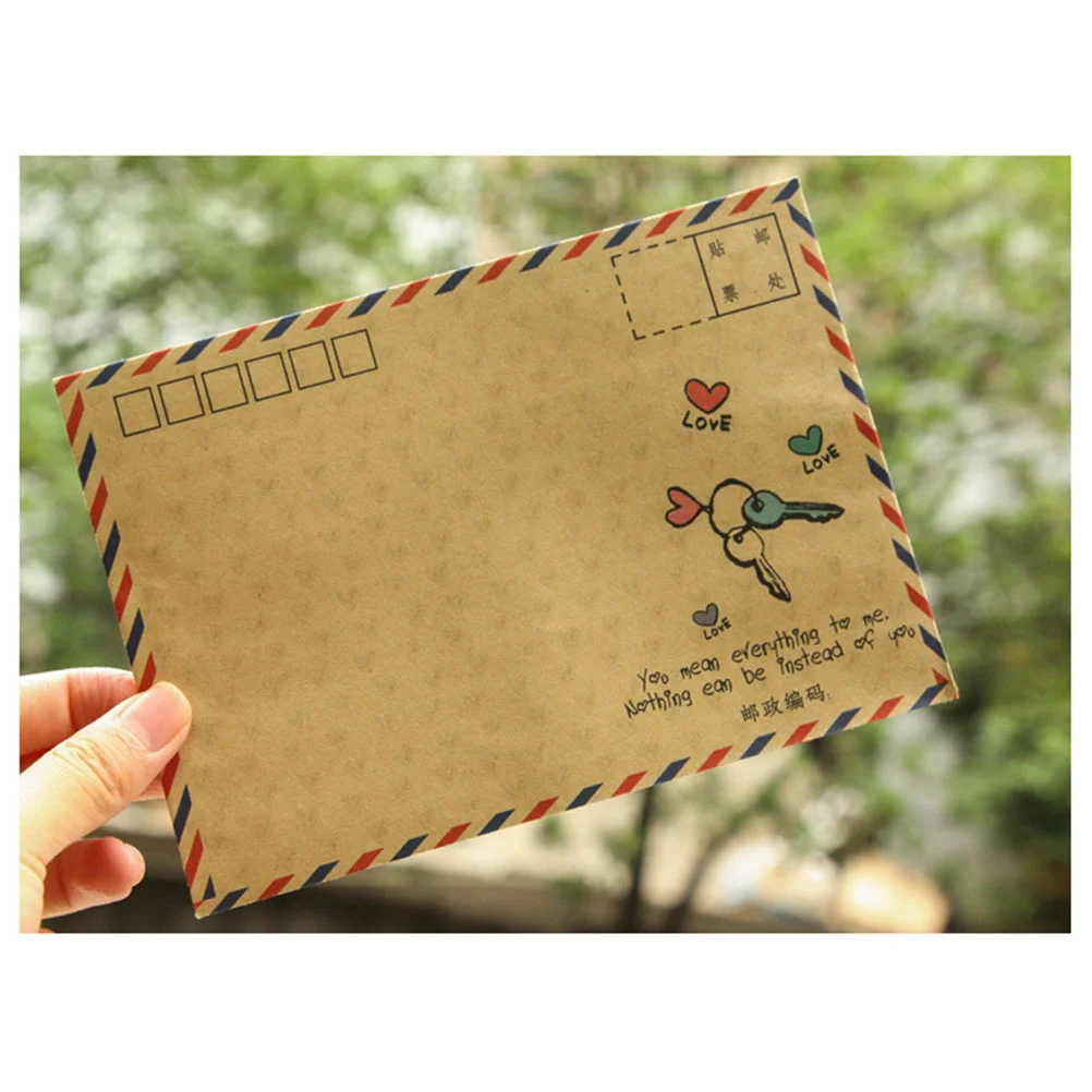 

Конверты из крафт-бумаги бумага Авиапочта прочная винтажная B6 Mini Classic Gifts Post Card конверт для фото Надпись для поставки офиса