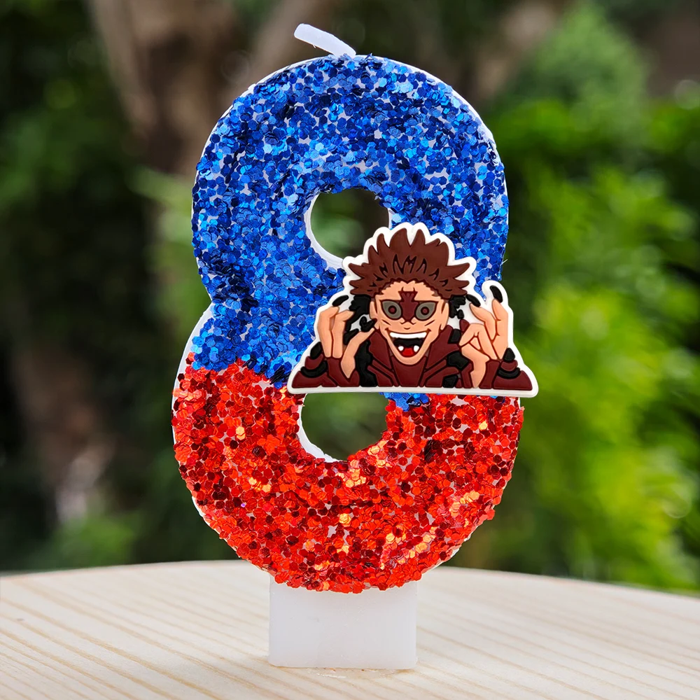 Anime Jujutsu Kaisen Themen-Kerze Nummer 0-9 Geburtstagstortenkerze Dekoration Geburtstagsparty Tortendekoration Baby-Shower Spielzeug Geschenke – Detail 20
