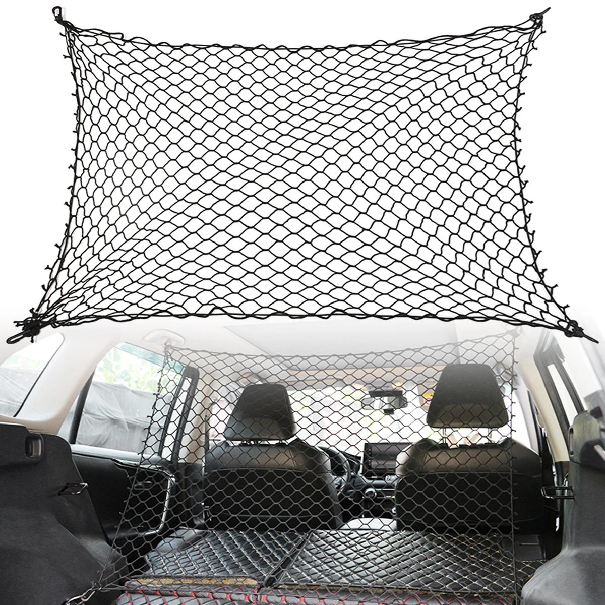 Polyester Car Dog Barrier Net Black Foldable Pet Safety Fence