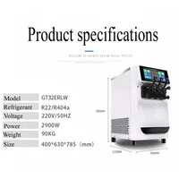 Ice Cream Machine Table Top Hard Ice Cream Yogurt Maker 1400W Automatic Benchtop Gelato Home Appliance Commercial 2
