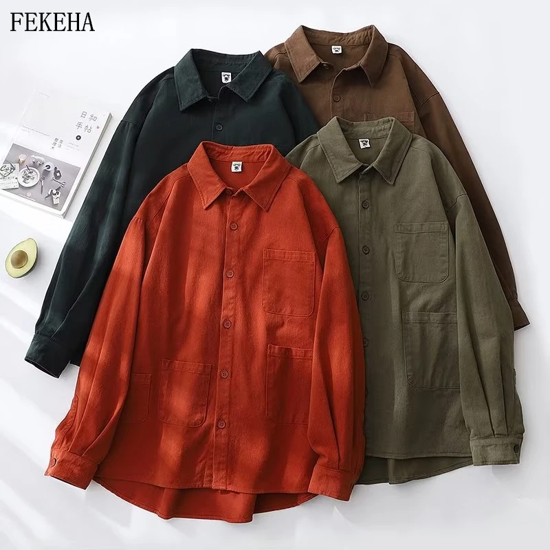 

Women Cotton Shirts Jacket Solid Loose Blouses Long Sleeve Lady Tops Female Clothes Outwear Spring Autumn News Arrivals