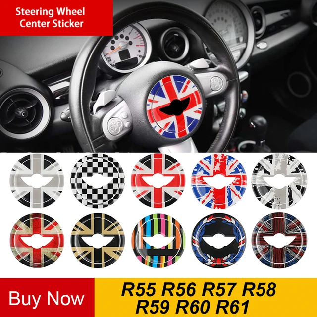 Pegatina de coche para MINI COOPER R55, R56, R57, R58, R59, R60, R61,  Clubman, Countryman, Centro de volante, accesorios de calcomanías 3D -  AliExpress