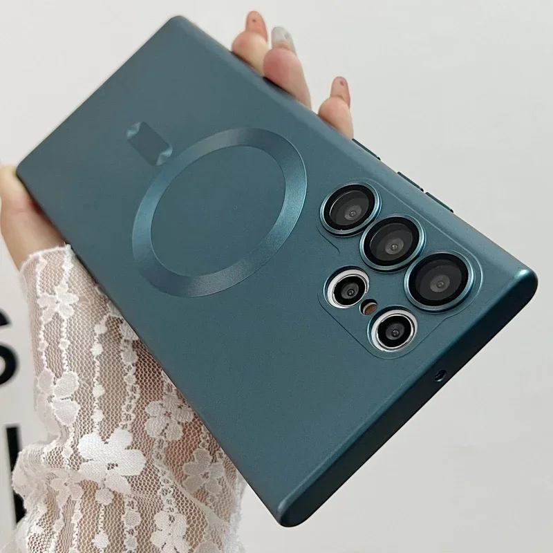 Magnetic Phone Case with Camera Protection and Soft TPU Back Cover