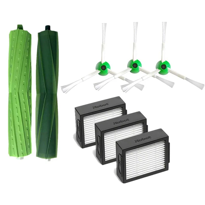 

Replacement Parts For Irobot I7 I7+ Roomba E5 Robot Vacuum Cleaner, 3 HEPA Filters 3 Side Brushes 1 Main Brush
