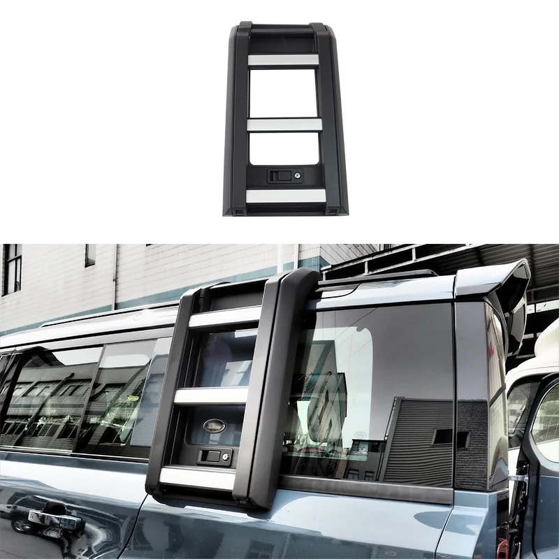 

Ladder Off-road Roof Ladder Foldable Durable RearTailgate Ladder 90 110 Side Folding Climb for 2020 -2023 Land Rover Defender