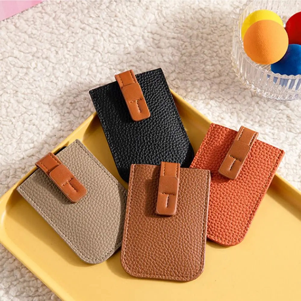 Pull-out Hasp Mini Card Bag Slim Cardholder Multi-Slot ID Card Holder Laminated Concealed PU Leather Purses Men