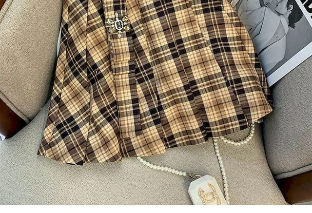 Yellow Black Plaid Mini Skirt SHEIN Yellow Black Plaid Mini Skirt