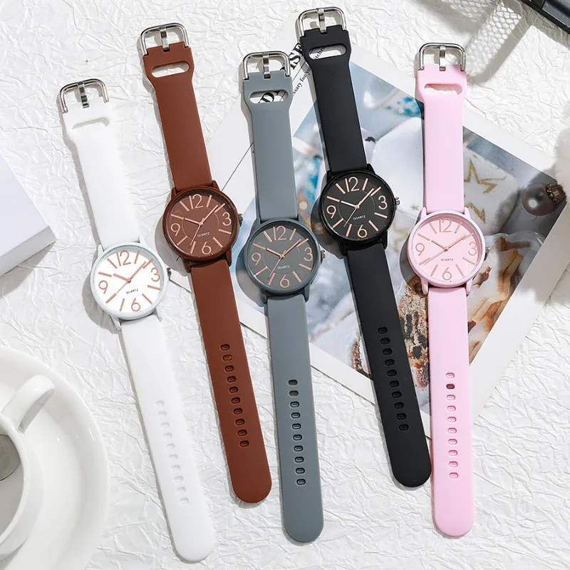 Elegant Women's Quartz Watch with Silicone Strap - Fashion Casual Timepiece