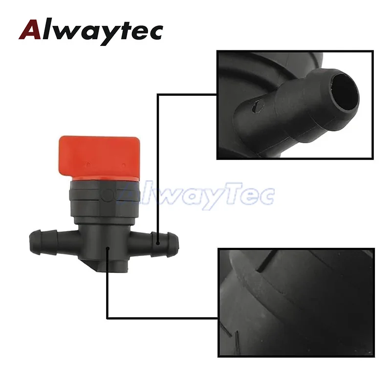 3 Sets 1/4" Straight in-Line Fuel Shut-Off Valve & Gas Fuel Filter & Clamps for Briggs Stratton Lawn Mower Universal