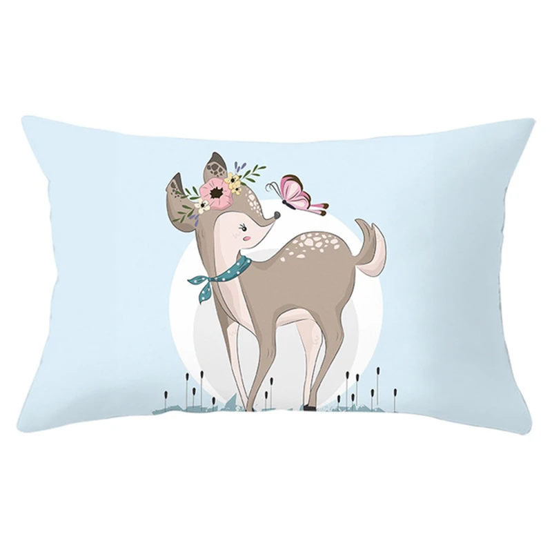 Cartoon Cute Animals Collection Pillow Cover Home Linen Printed Throw Pillow For Home Decor Office Sofa Cushion Cover 30x50CM 