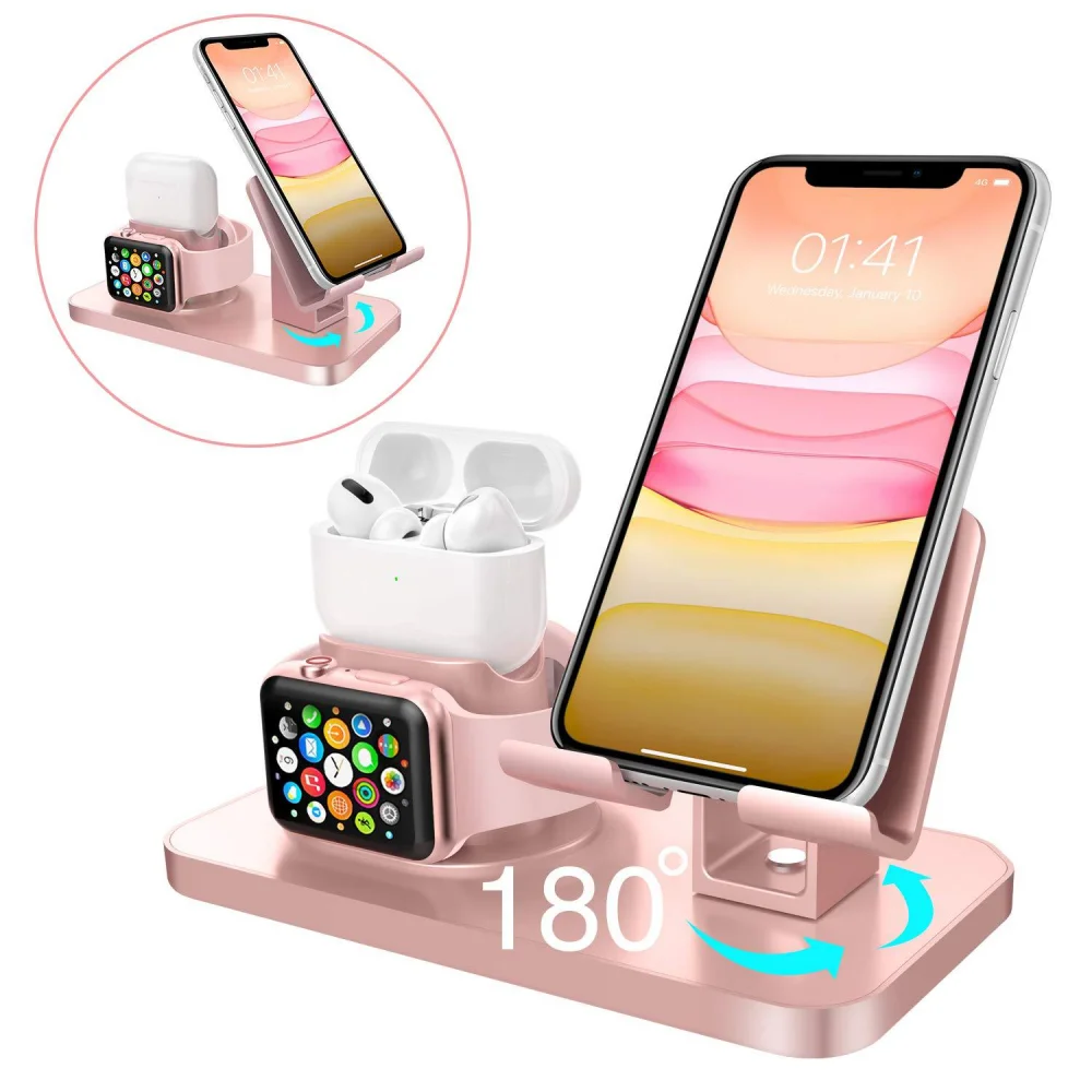 

Настольная зарядная подставка 3 в 1, док-станция для AirPods Pro 1/2, Apple Watch для iPhone 12/12 Pro/12 Pro Max, зарядный держатель Magsafe