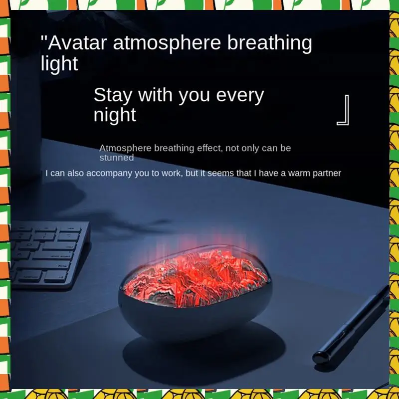 Hand Warmer,New Flame Hand Warmer,Dynamic Charcoal Fire Atmosphere Light,Hand Warmers Rechargeable,White Easy To Use