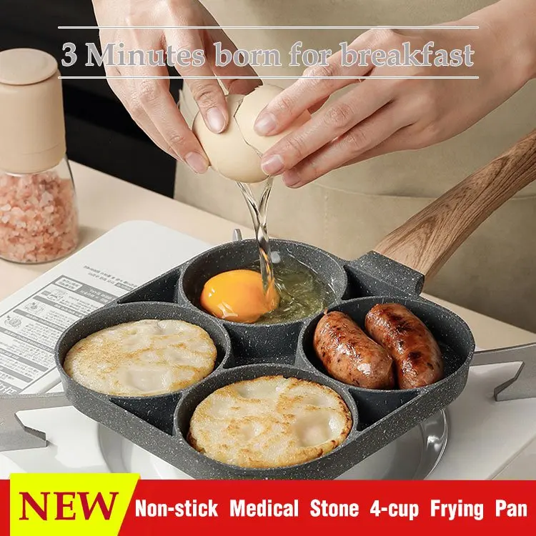 joie eggy Mini Fry Pan Stainless Steel Non-stick Frying Pan for Eggs and  Dumplings Oil Spout Spatula Cookware Pans Kitchen - AliExpress