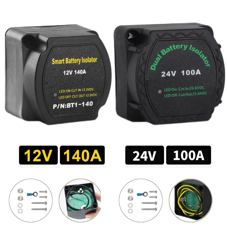 12v 140A Voltage Sensitive Relay Dual Smart Battery Isolator