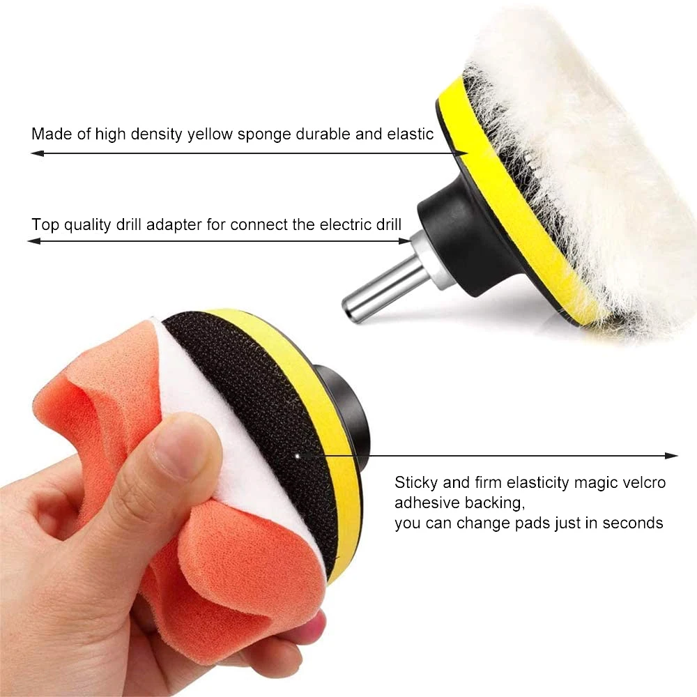3/4/5 Inch Drill Car Polisher Reusable ing Waxing Clean Polish er Drill Wheel Polisher For Auto Polishing Sanding Waxing