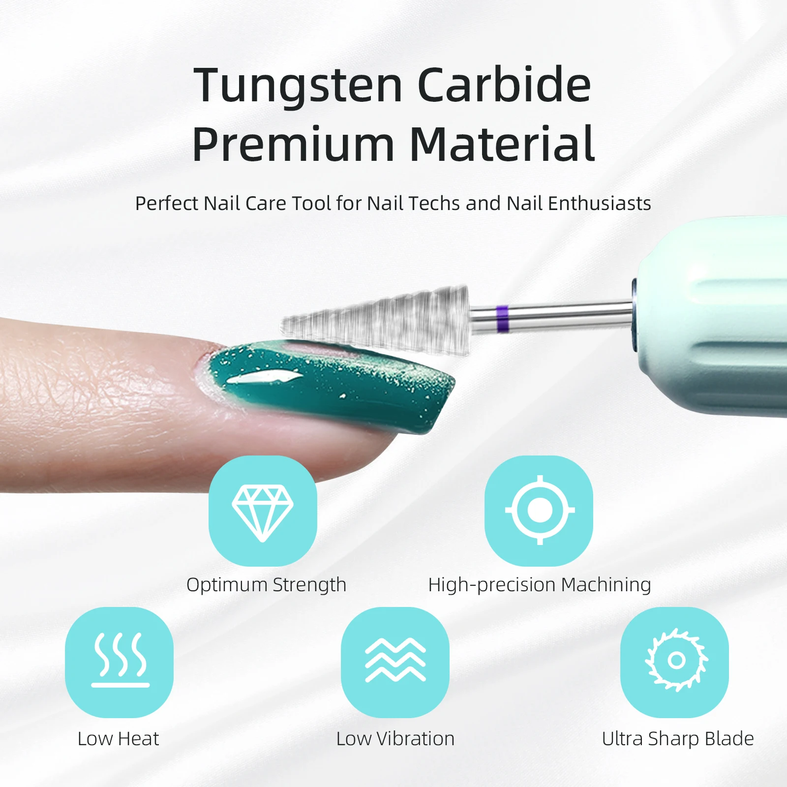 HYTOOS 콘 카바이드 네일 드릴 비트 3/32 크로스 컷 네일 비트 (오른손잡이용) 전동 드릴 액세서리 큐티클 젤 제거 도구