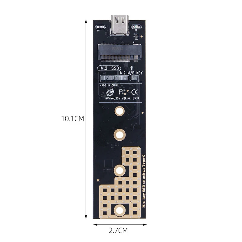 고성능 M2 SSD 어댑터 NVMe 인클로저 C타입 케이스, 듀얼 프로토콜, 2230 2242 2260/2280 SSD용 RTL9210B
