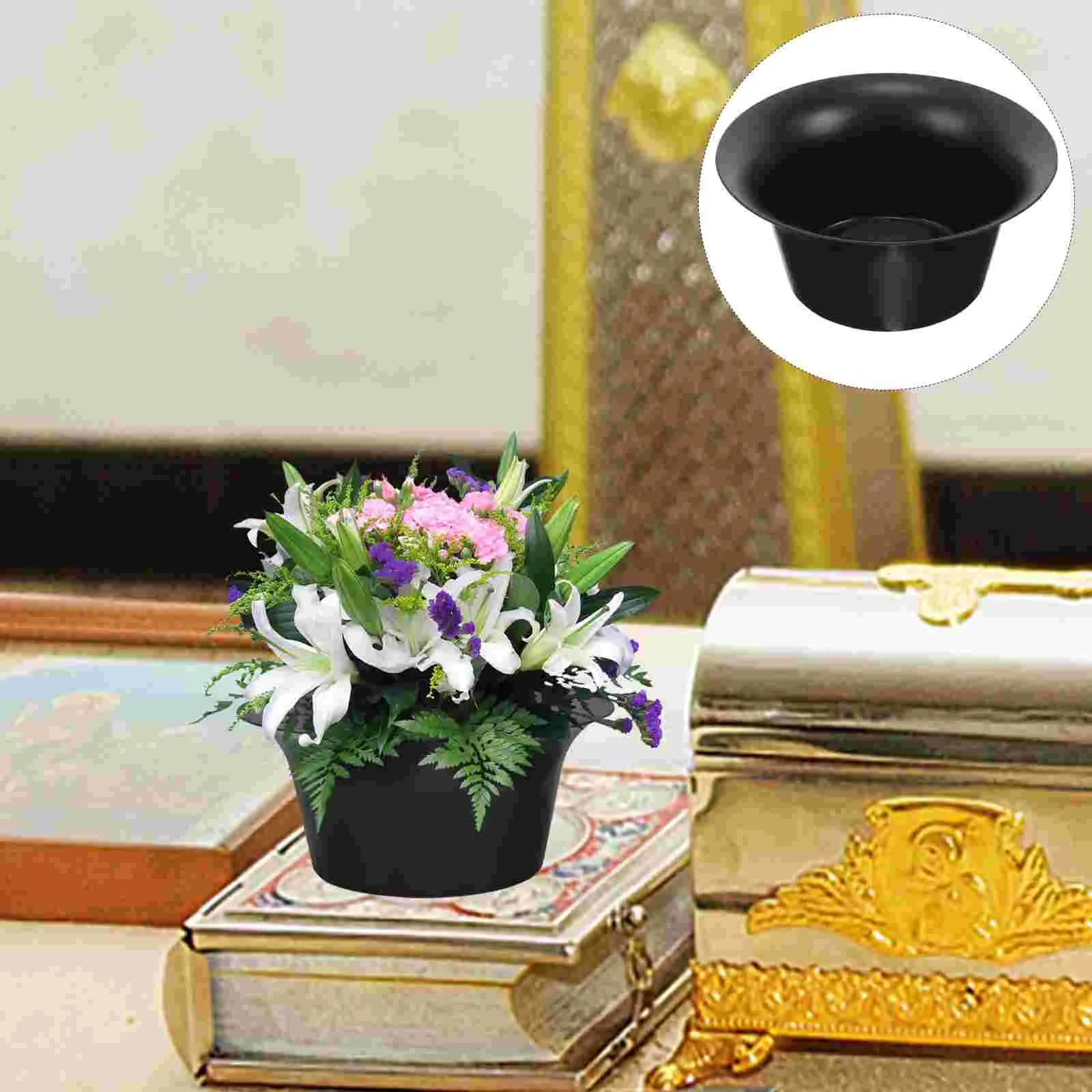 

Flowerpot for Cemetery Plastic Sacrifice Flowers Arrangement Empty Grave Decoration Brother Ornaments Hand