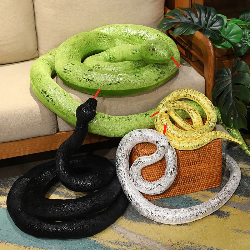 Hot 1pc Simulation Snakes Plush Toy Giant Long Snake Stuffed Animal Plushie Funny Tricky Friends Halloween Gift