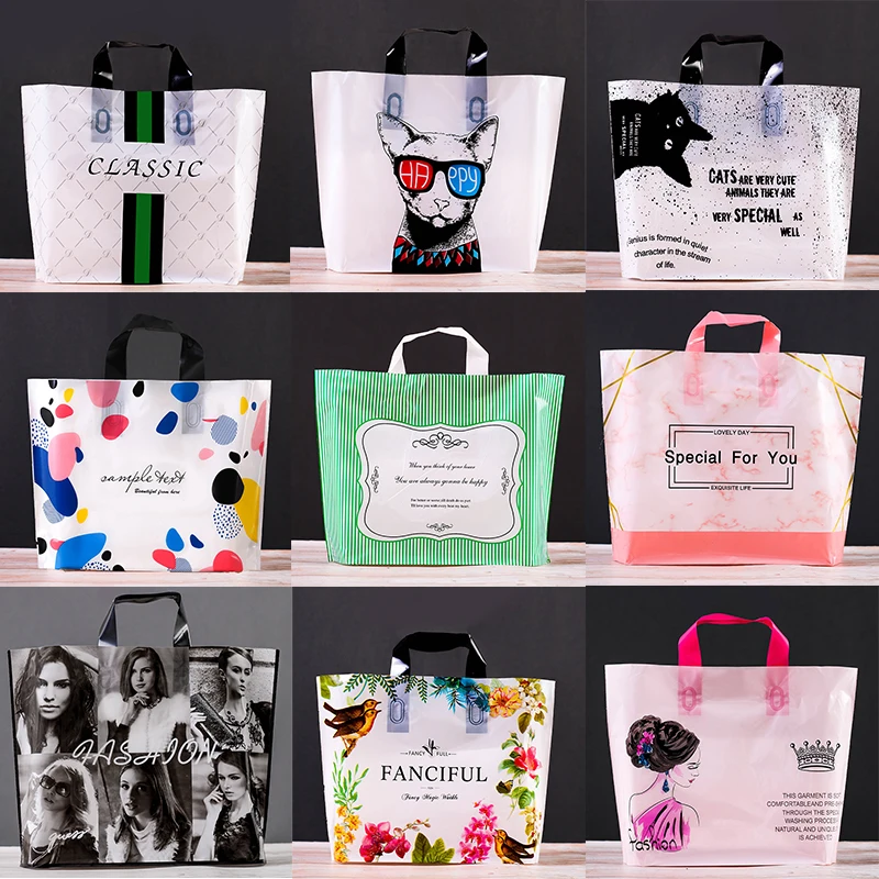 Plastic Gift Bags Custom Logo Plastic Shopping Bags For Boutique