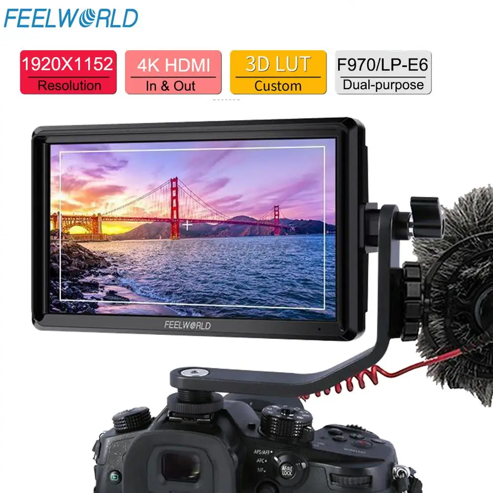 FEELWORLD-Moniteur de champ pour caméra FW568 V3, 6 pouces, 3D LUT DSLR IPS Full HD 1920x1080, compatible HDMI vs Feelworld F6 Plus