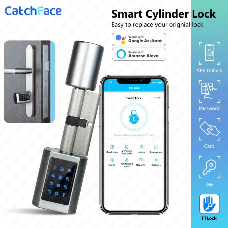Electronic Lock Cylinder Remote Code Smart Cylinder Door Lock Wifi
