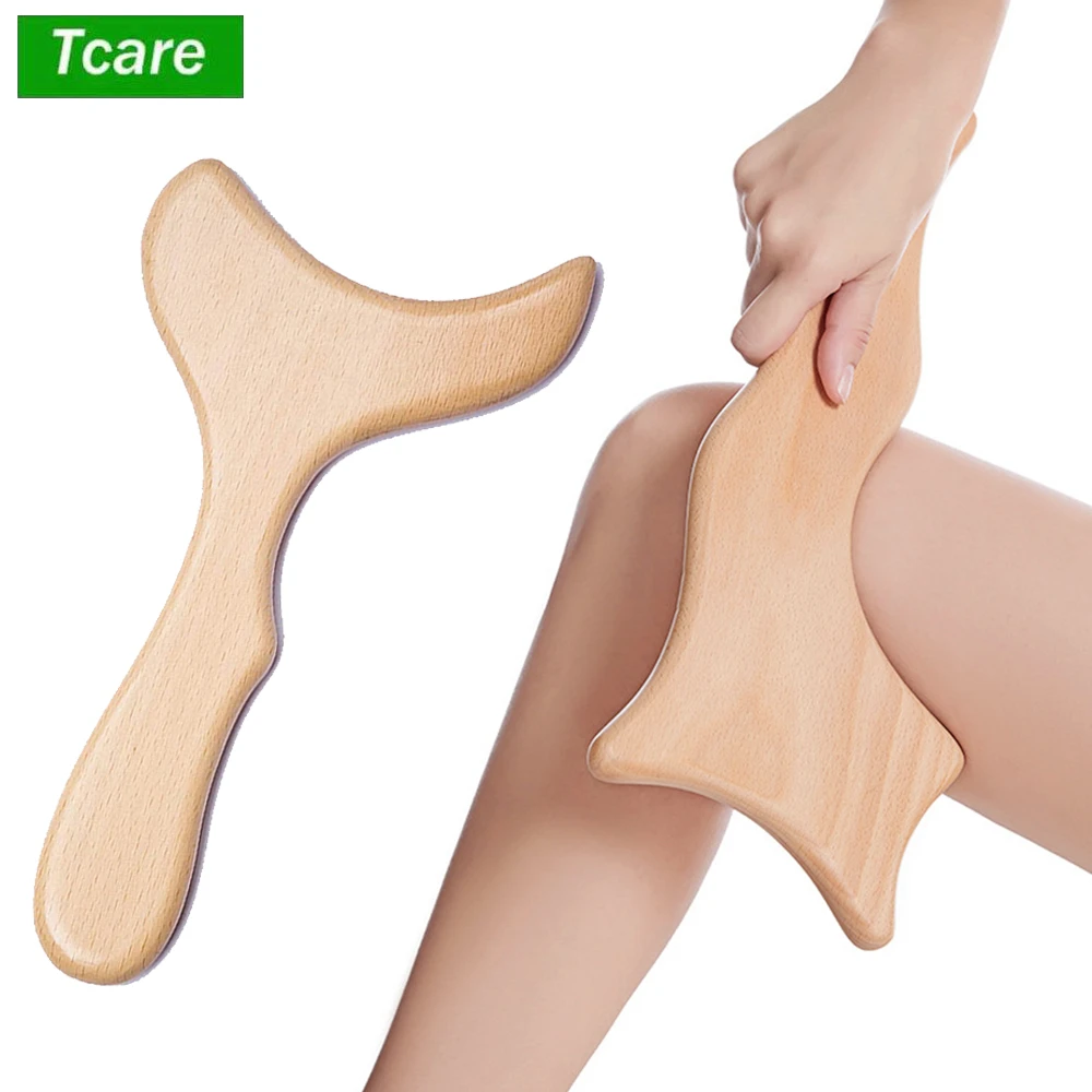 Tcare Wooden Lymphatic Drainage Massager Paddle Manual AntiCellulite