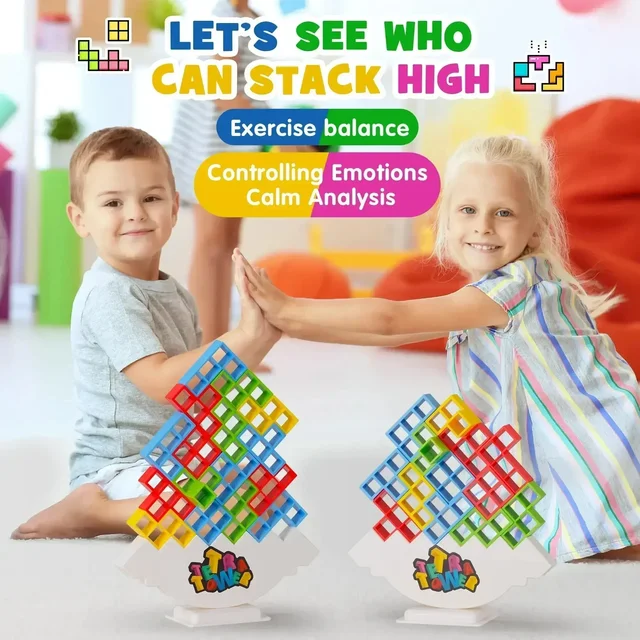 Puzzles Tetra Tower Fun Balance empilable jeu de société de construction pour enfants adultes amis équipe dortoir jeu familial cadeaux de fête de nuit 5