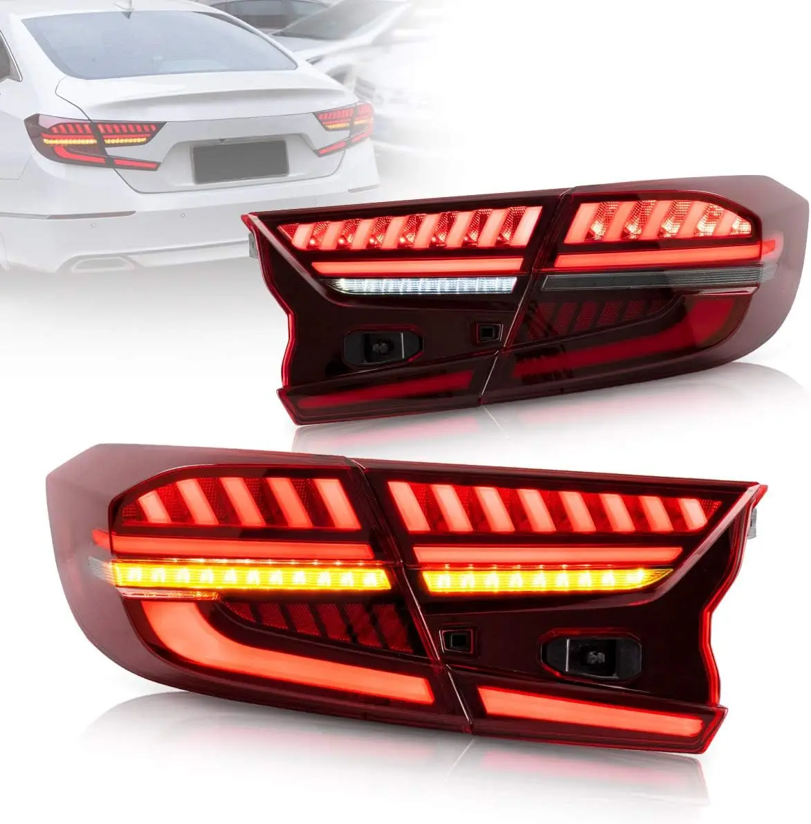 

LED Tail Lights for Honda Accord 10th Gen 2018 2019 2020 2021 2022 Rear Lamps with Dynamic Animation Breathing DRL