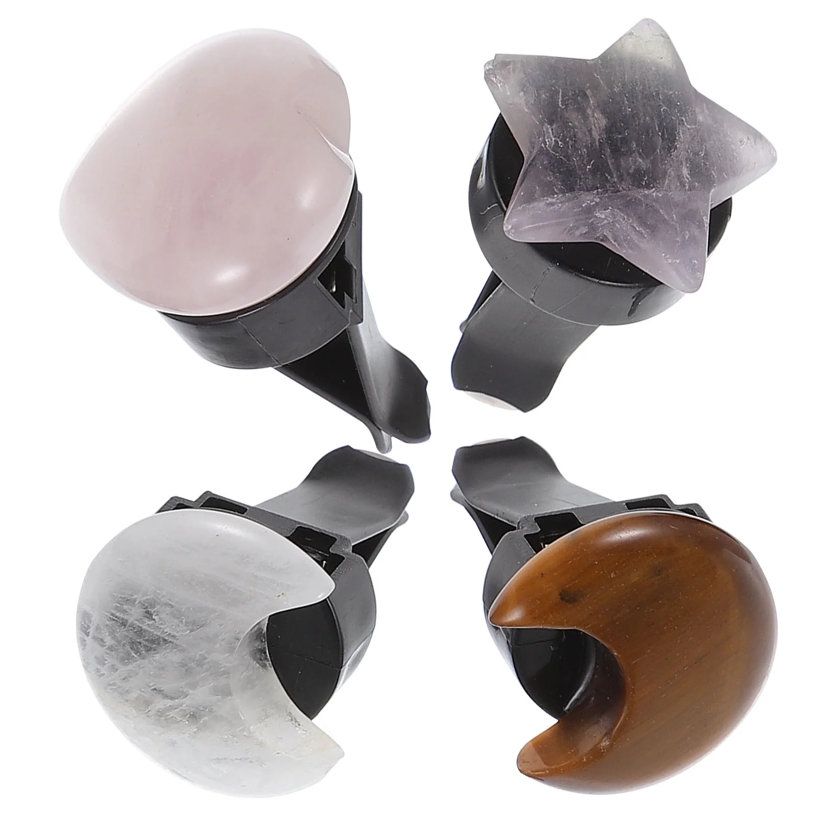 

4 Pcs Crystals Stones Car Vent Clips Moon Heart Star Shaped Car Vent Clips Air Fresheners Vent Clips