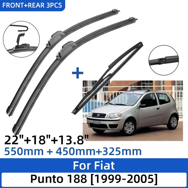 3 pz per Fiat Punto 188 1999-2005 22 + 18 + 13.8 spazzole tergicristallo  anteriore posteriore parabrezza parabrezza accessori per tagliacristalli  2005 - AliExpress