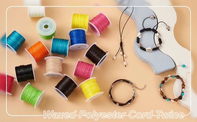 Korean Waxed Polyester Cord Black 0.5mm 1mm 1.5mm 2mm 3mm Jewelry